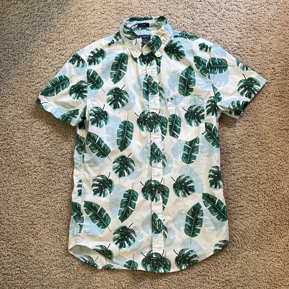 Tropical Print Shortsleeved Button Up - J Crew Factory